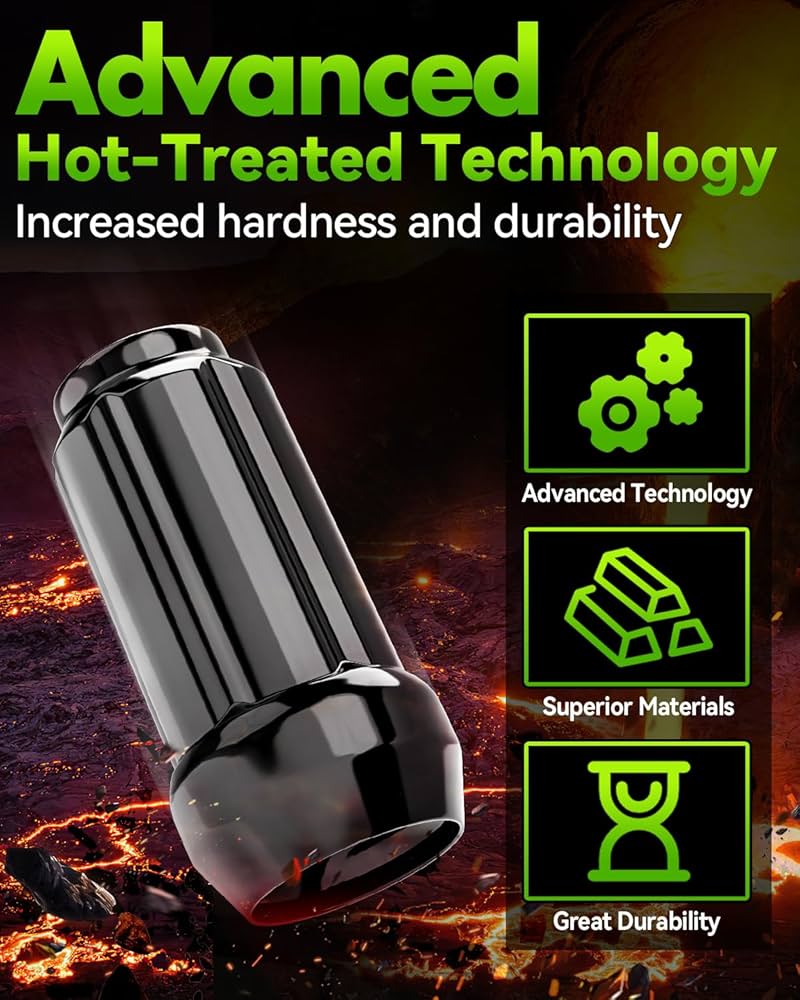 Amazon.com: EZISOE 20PCS 12x1.25 Thread Size Black Wheel Lug